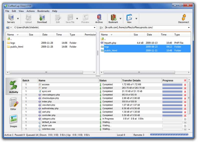 Can transfer multiple files simultaneously