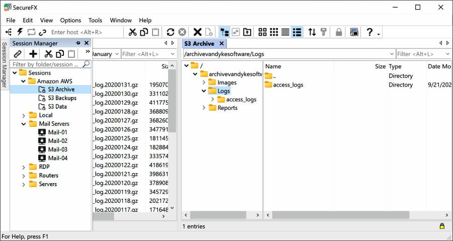 Secure FX can connect to cloud storage services