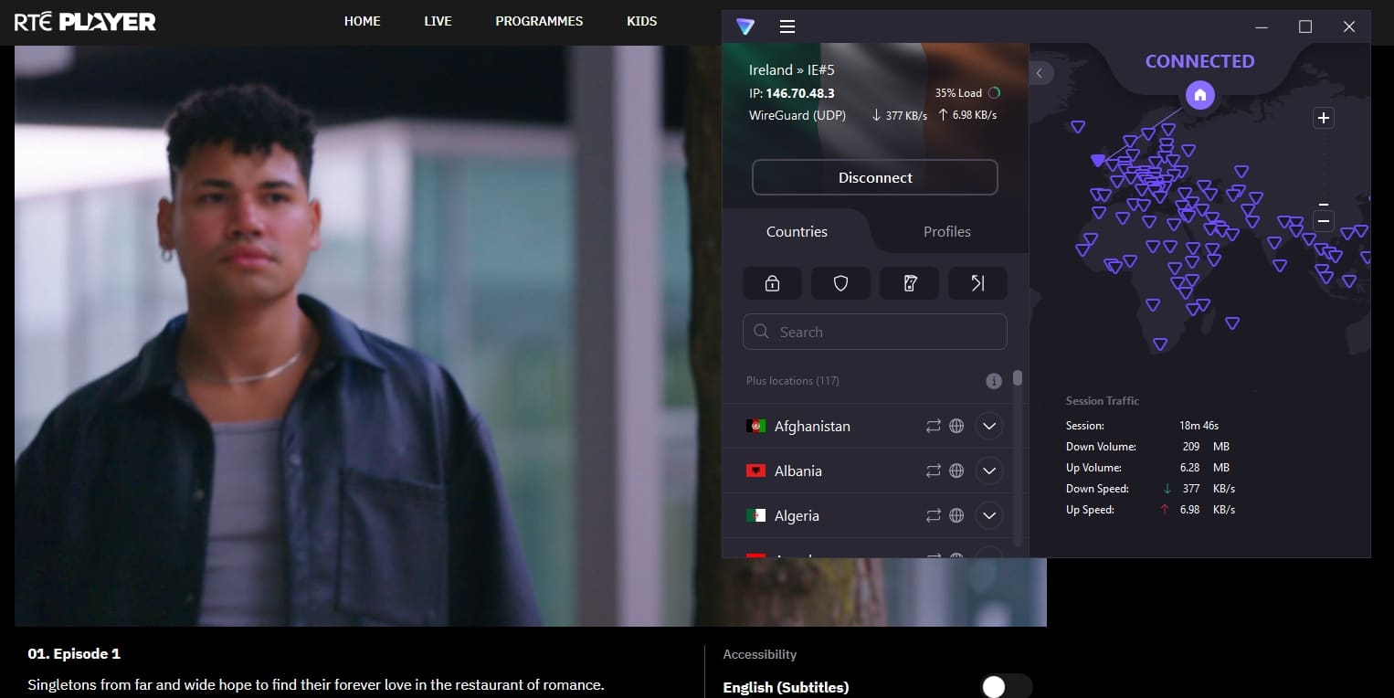 Streaming RTE Player.