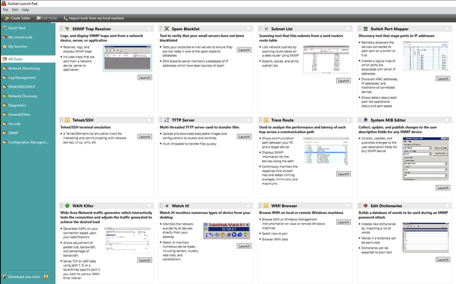 SolarWinds Engineers Toolset - All Tools