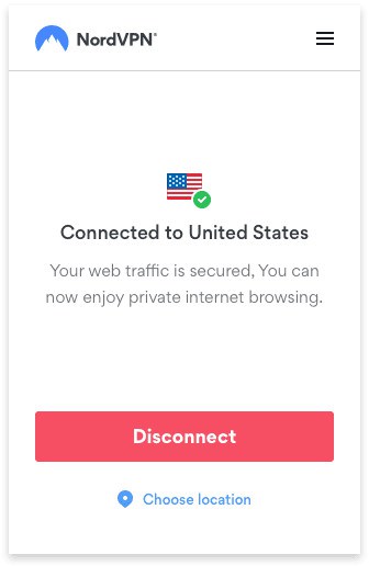 NordVPN connected