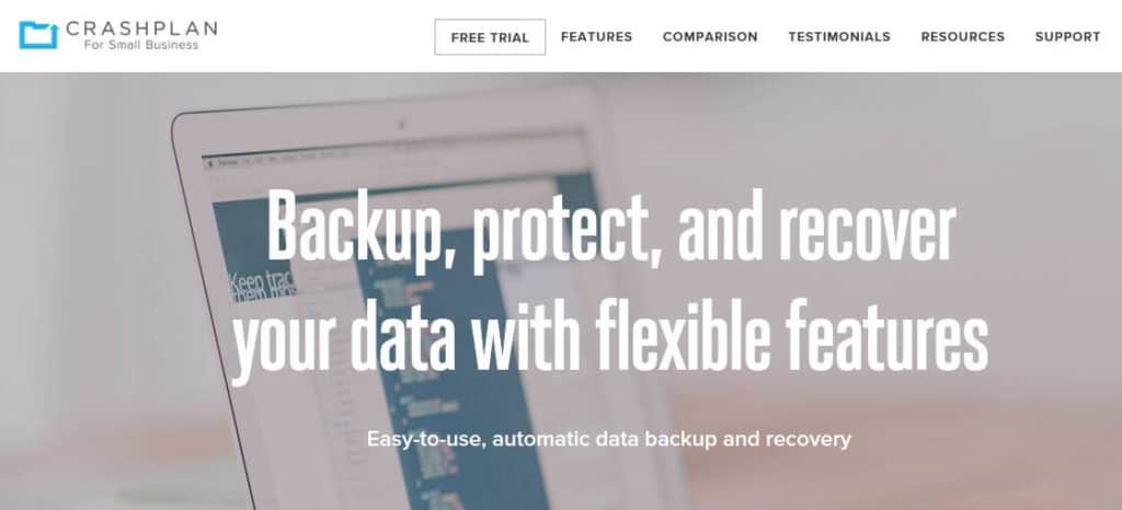 CrashPlan homepage.