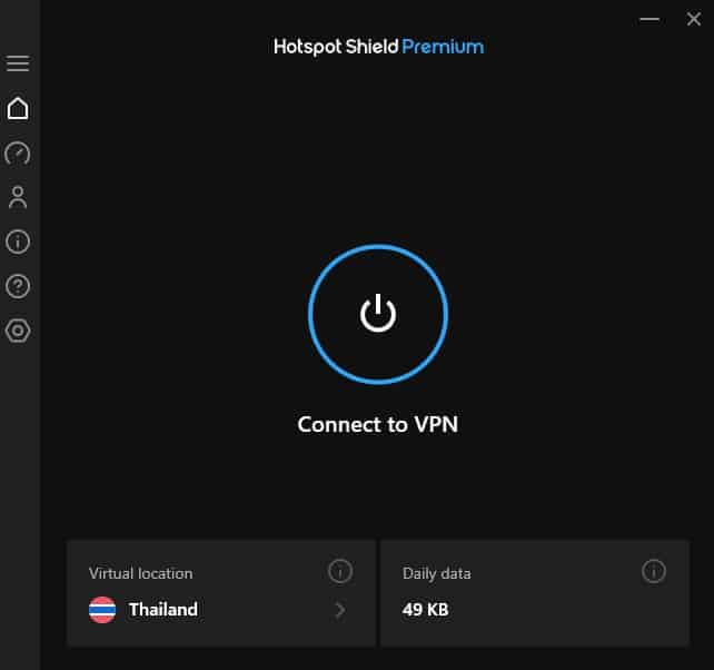 The Hotspot Shield interface.