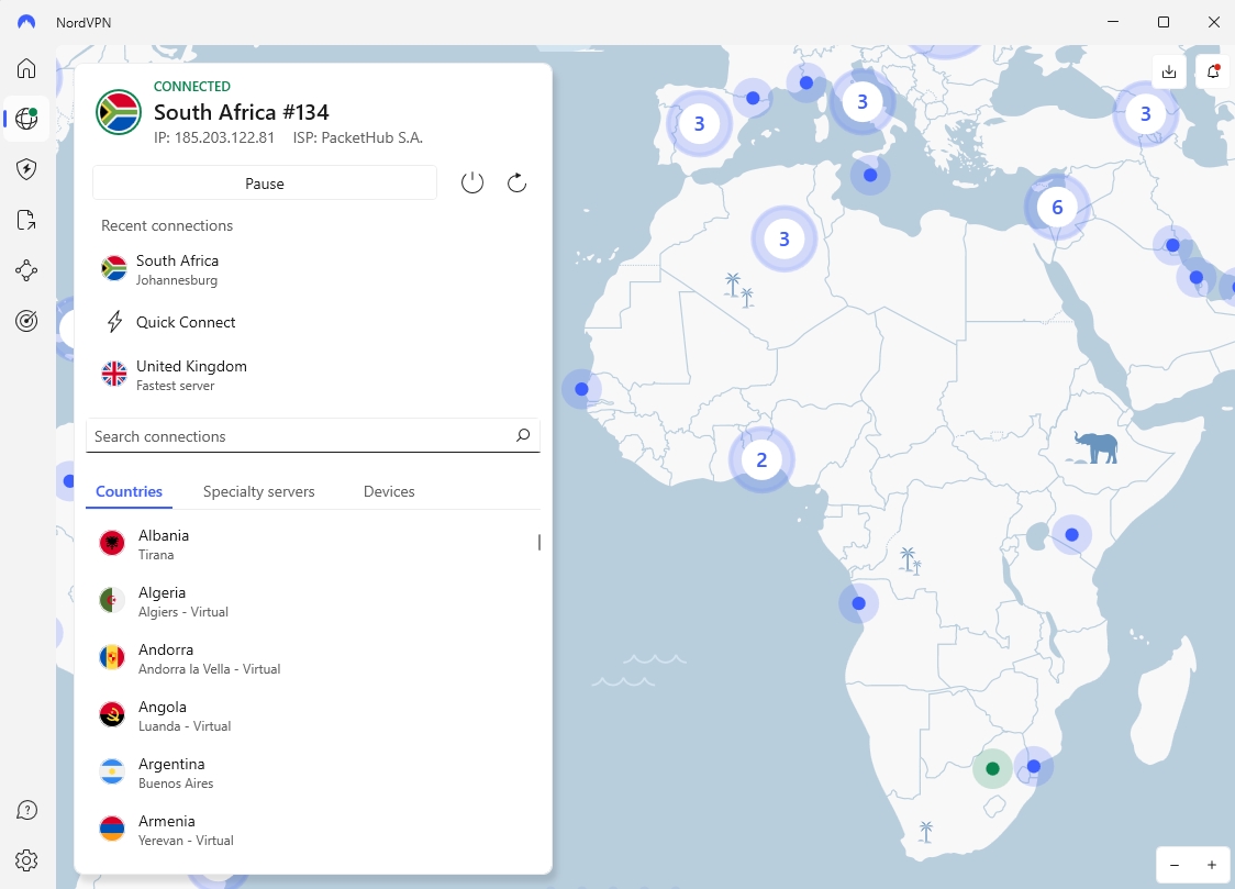 NordVPN servers.