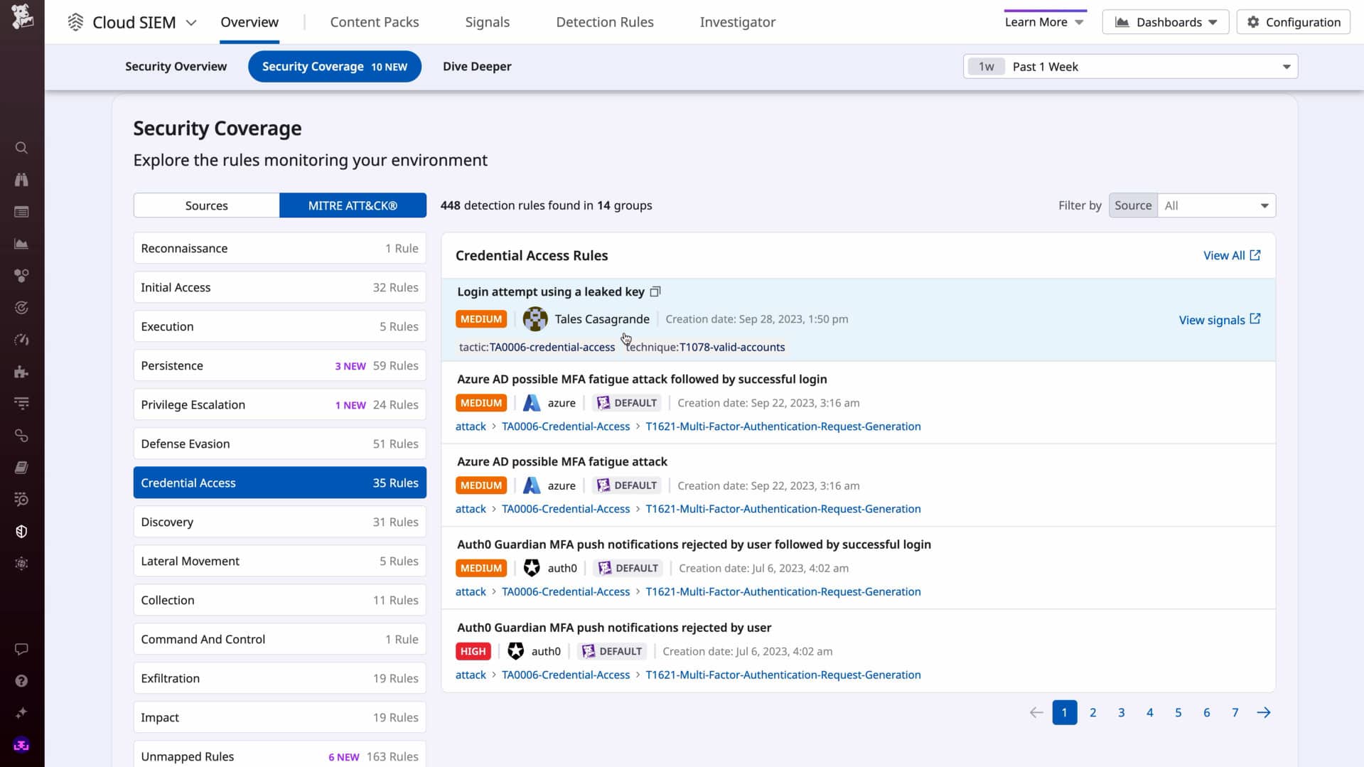 Users can examine and alter detection rules