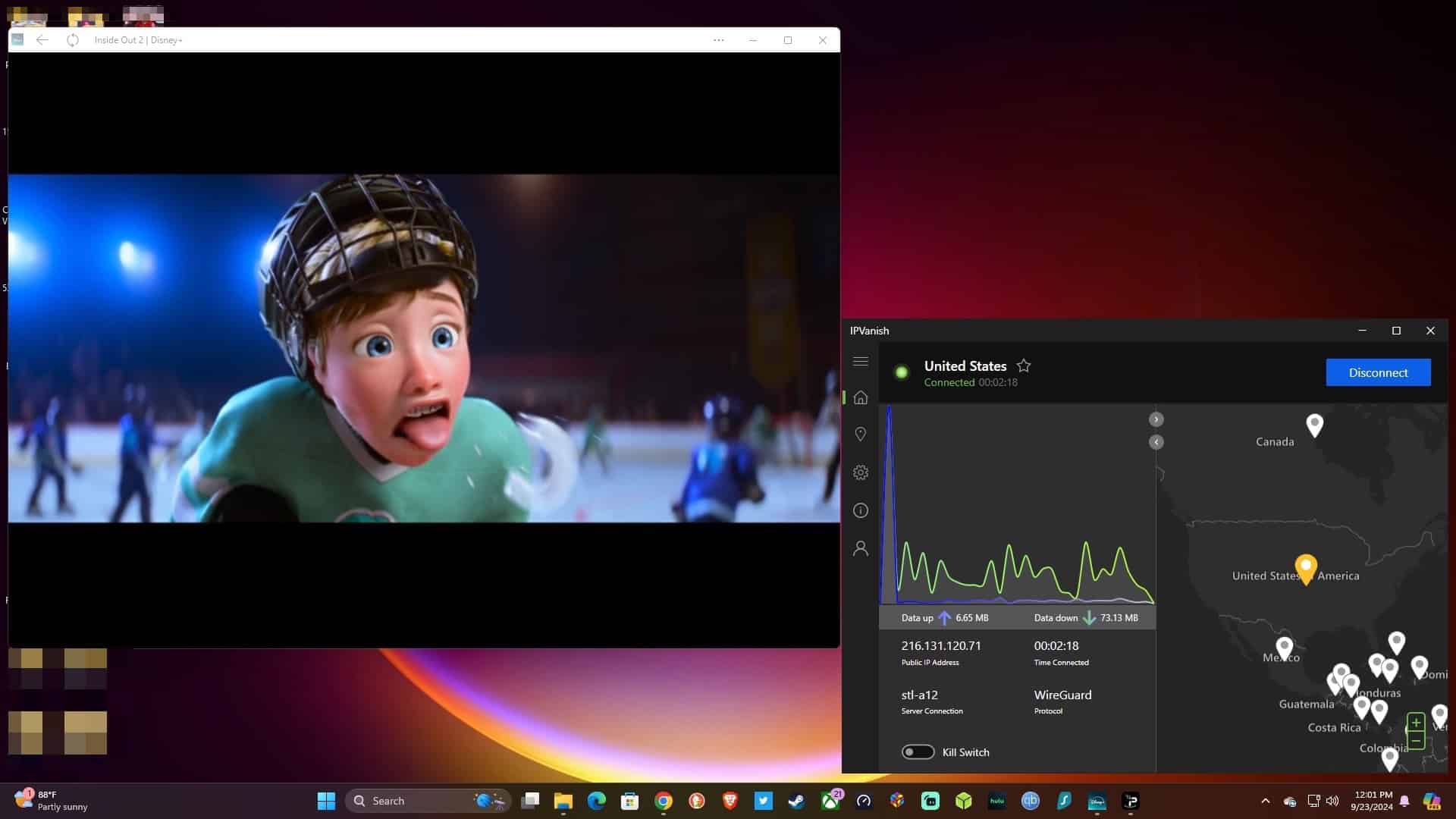 Streaming Disney Plus.