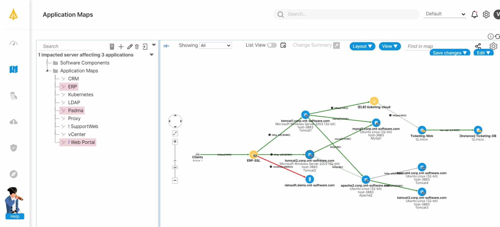 Faddom's application map