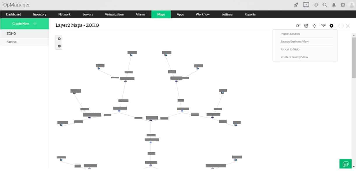 ManageEngine Network Topology with OpManager