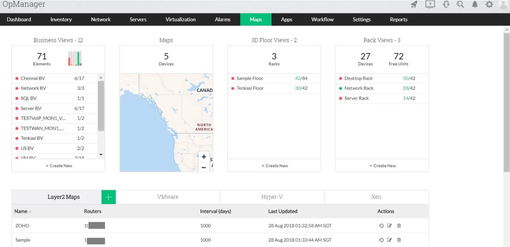 ManageEngine Op Manager Mapping Diagram Topology Tool