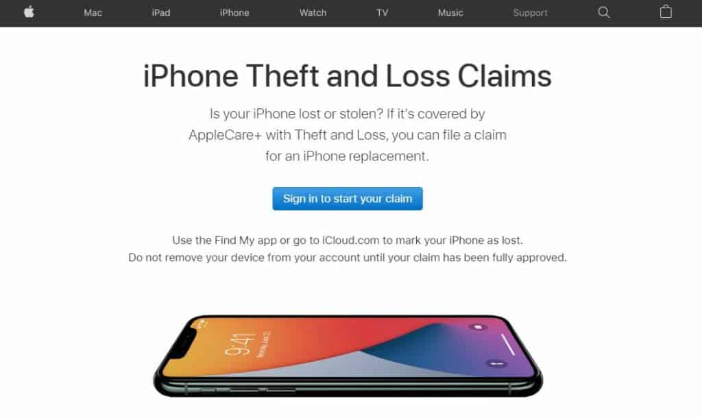 AppleCare+ page.