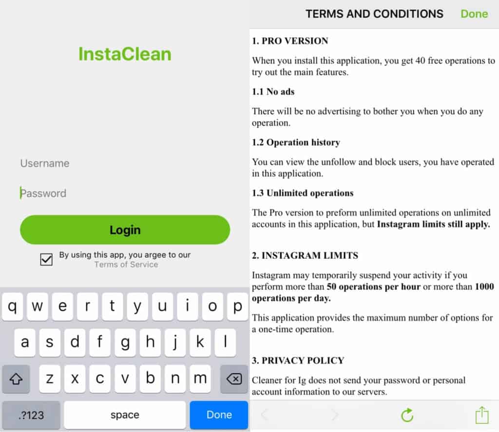 InstaClean app.
