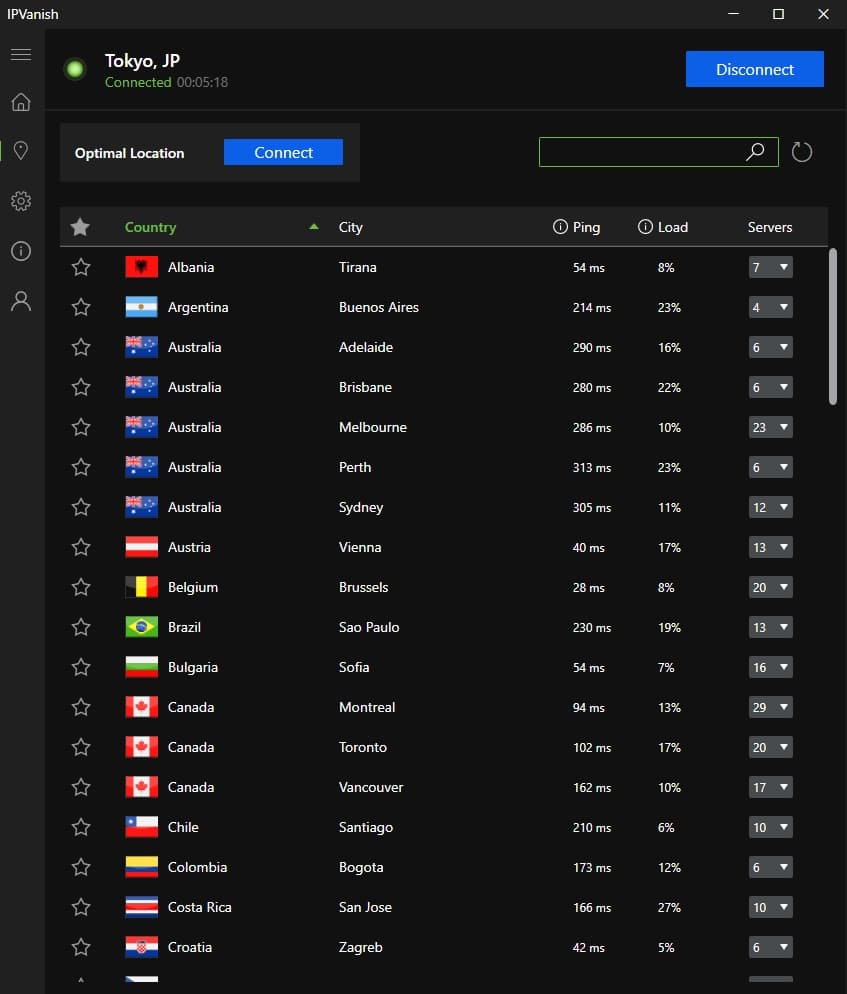 IPVanish servers.