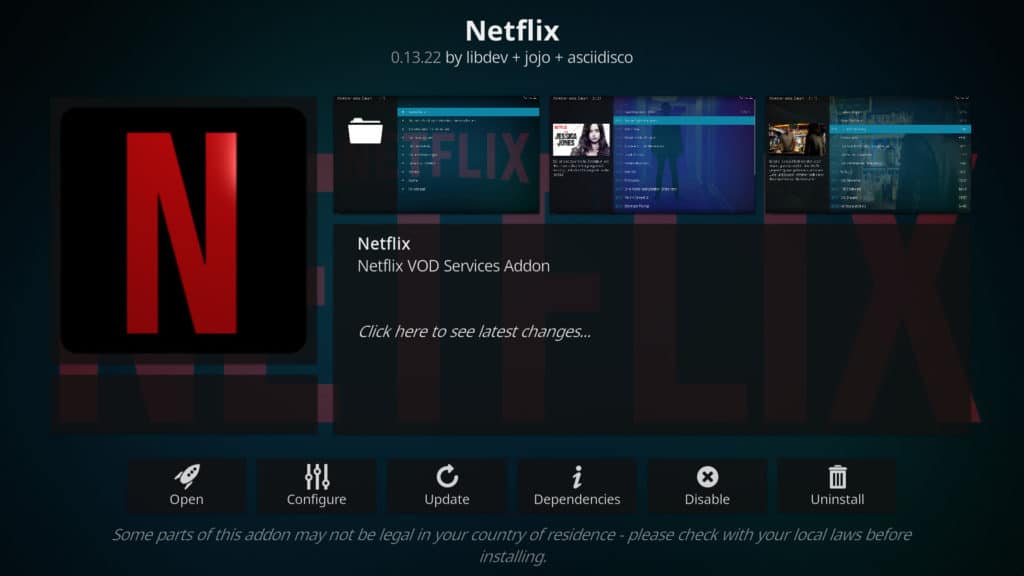 Netflix Kodi addon