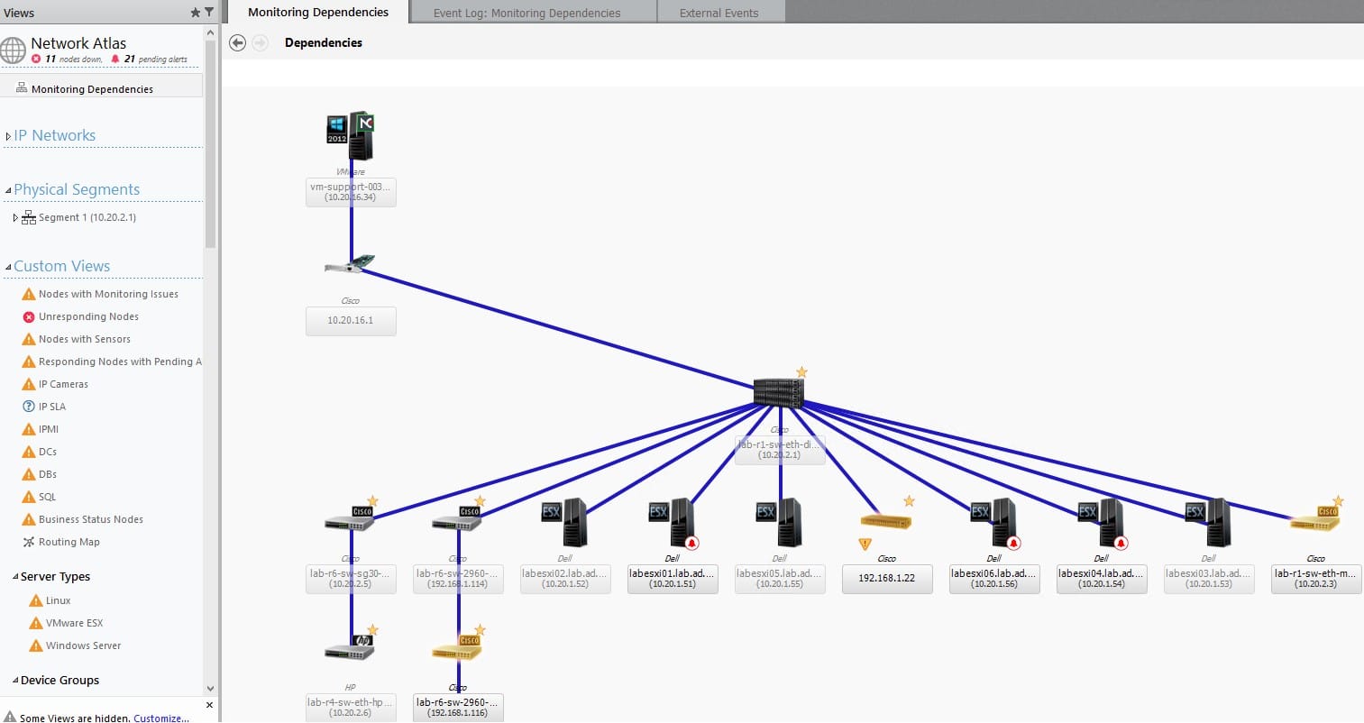 AdRem NetCrunch Monitoring Dependancies