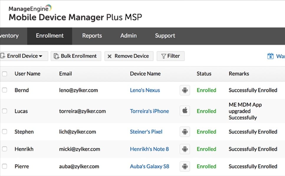 ManageEngine Mobile Device Manager Plus MSP MDM