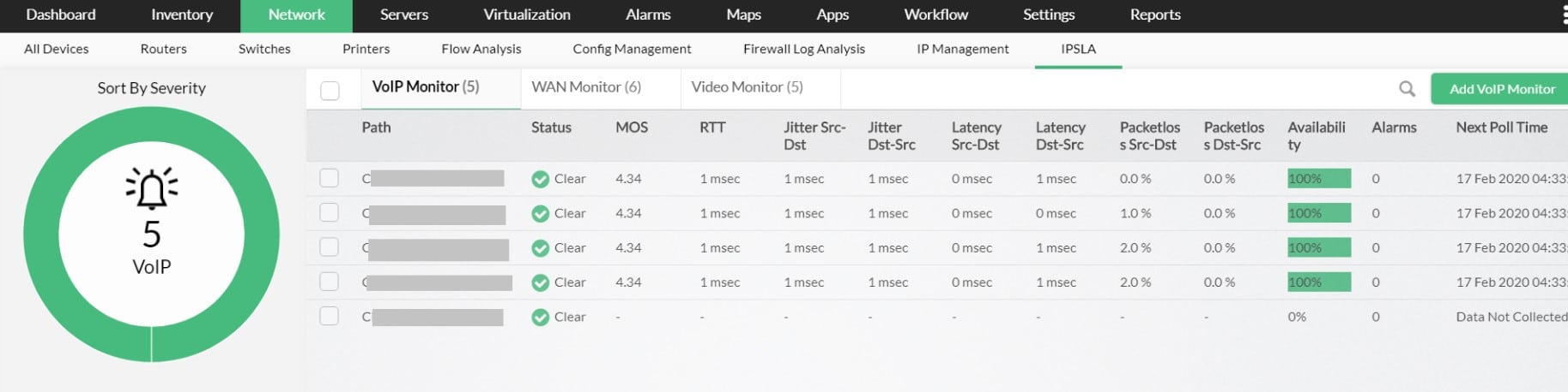 ManageEngine OpManager Voip Monitoring
