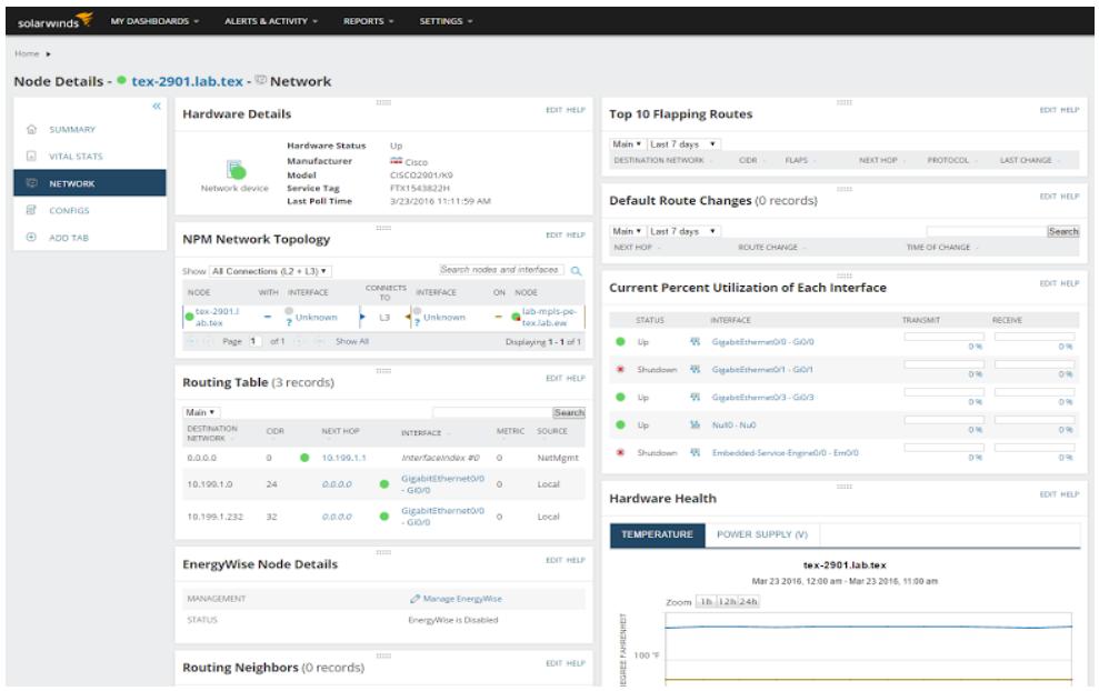 SolarWinds NPM LAN monitoring