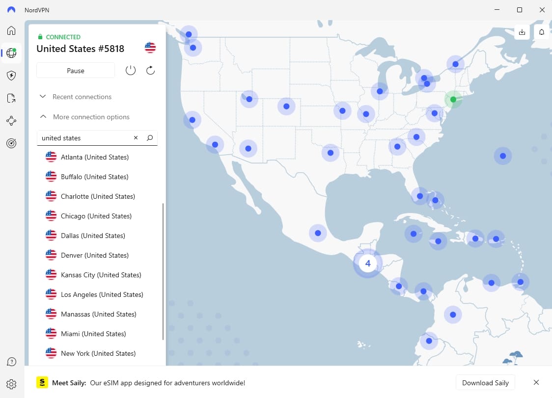 NordVPN's US servers.