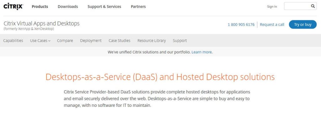 Citrix homepage.