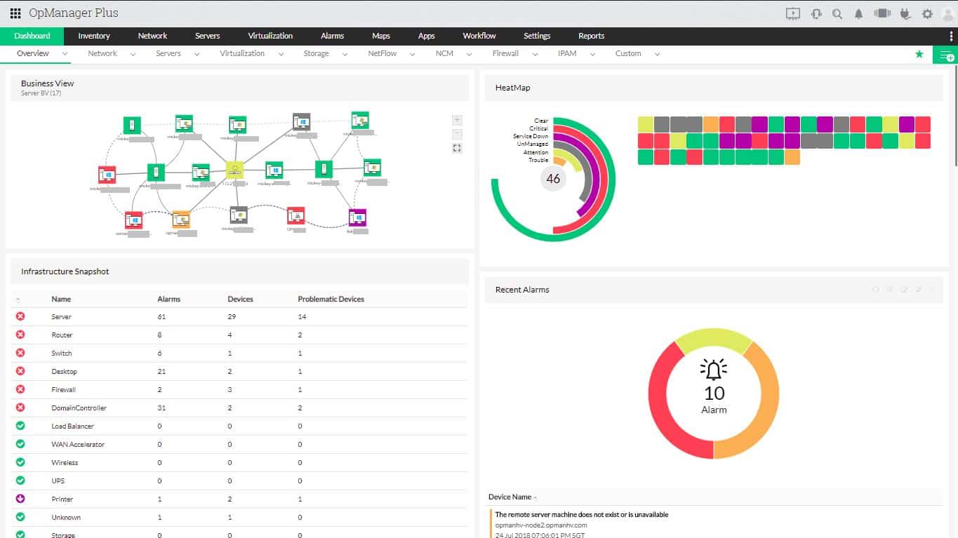 ManageEngine OpManager Plus IT Server Monitoring