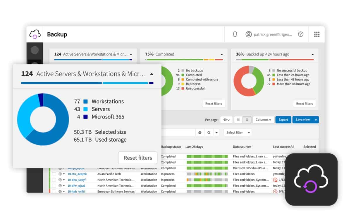 N-able Cove Data Protection dashboard