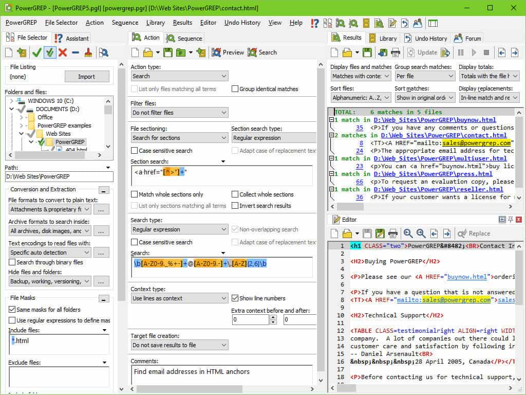 PowerGREP Screenshot