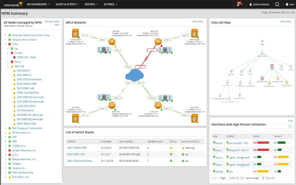 SolarWinds NPM Infrastructure Monitoring