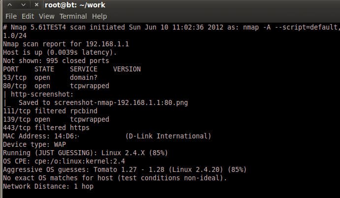 Nmap screenshot