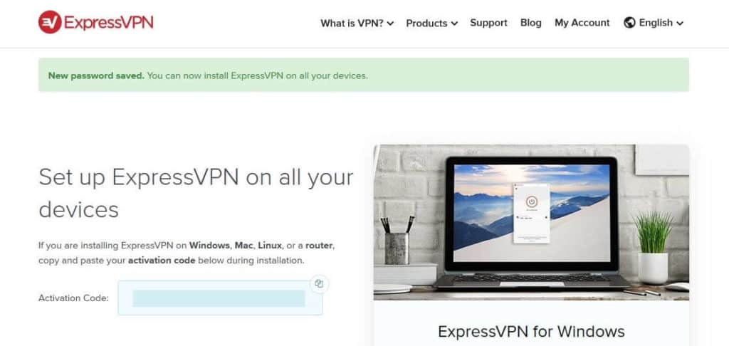 ExpressVPN free trial activation code.