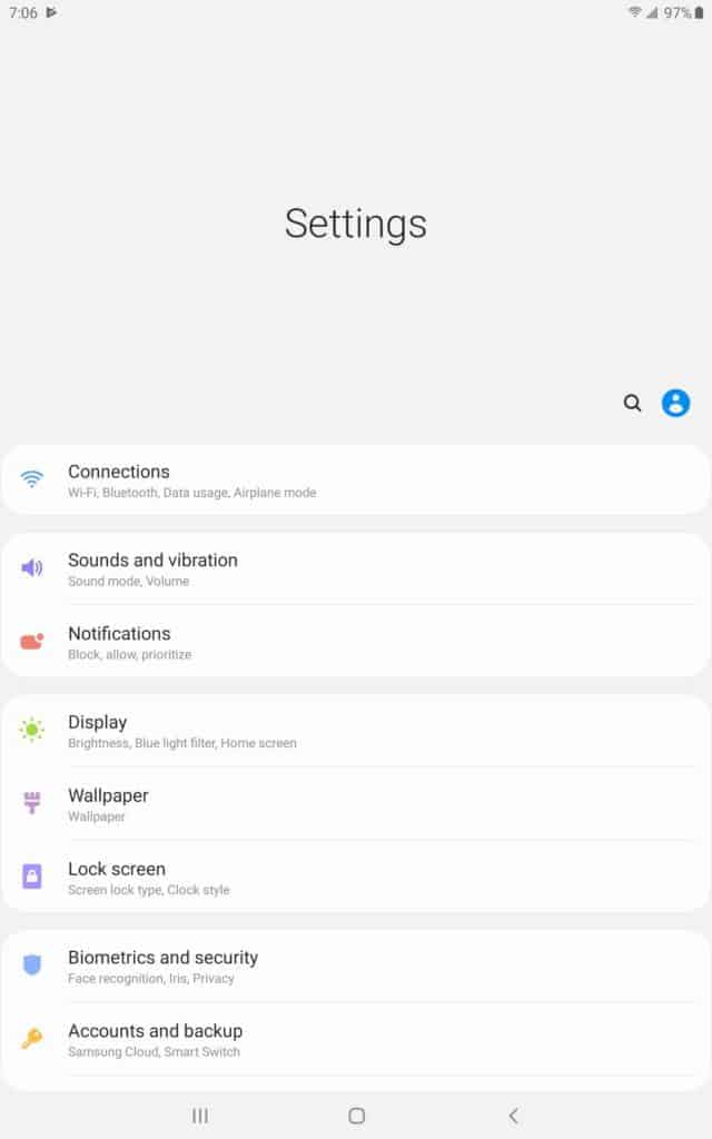 Android settings