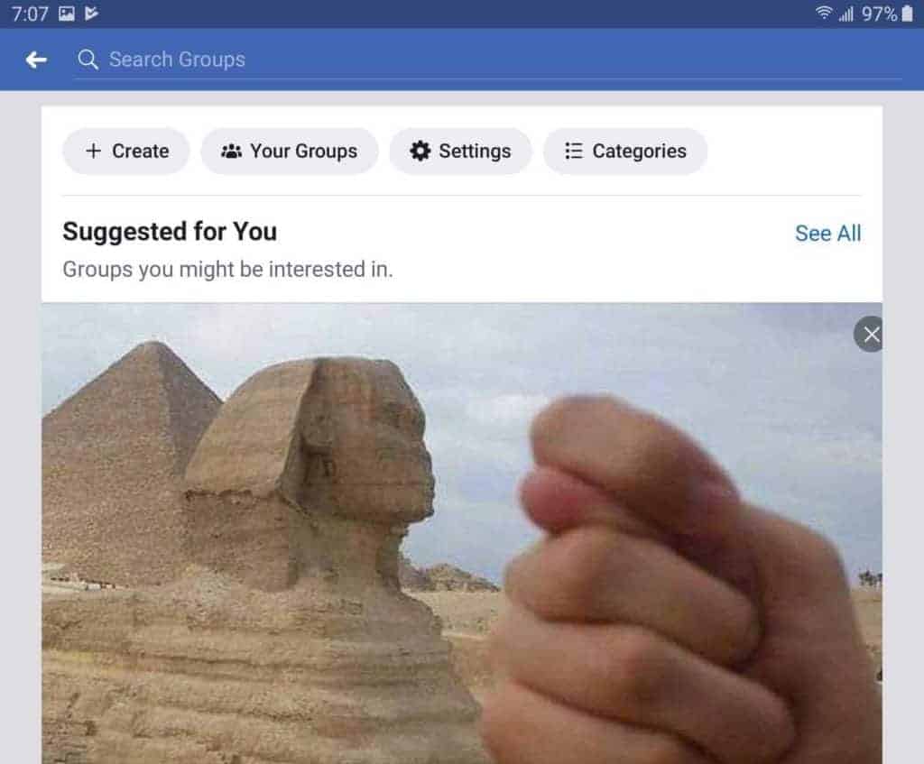 screenshot - facebook groups 