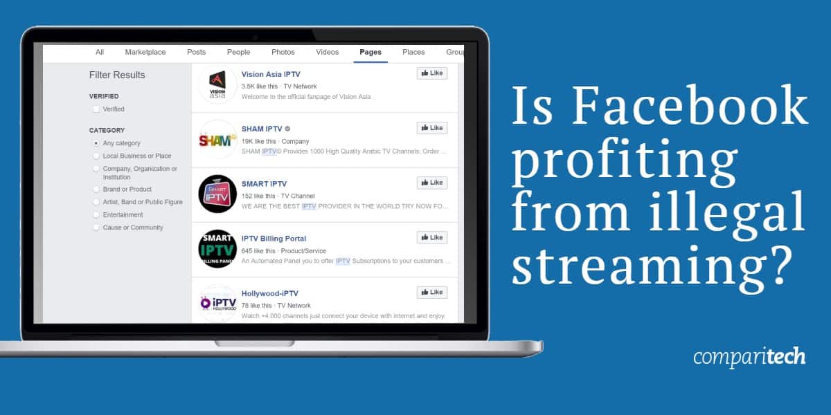 facebook iptv piracy