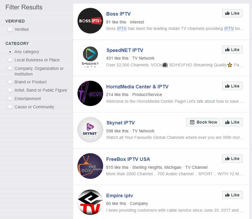facebook iptv