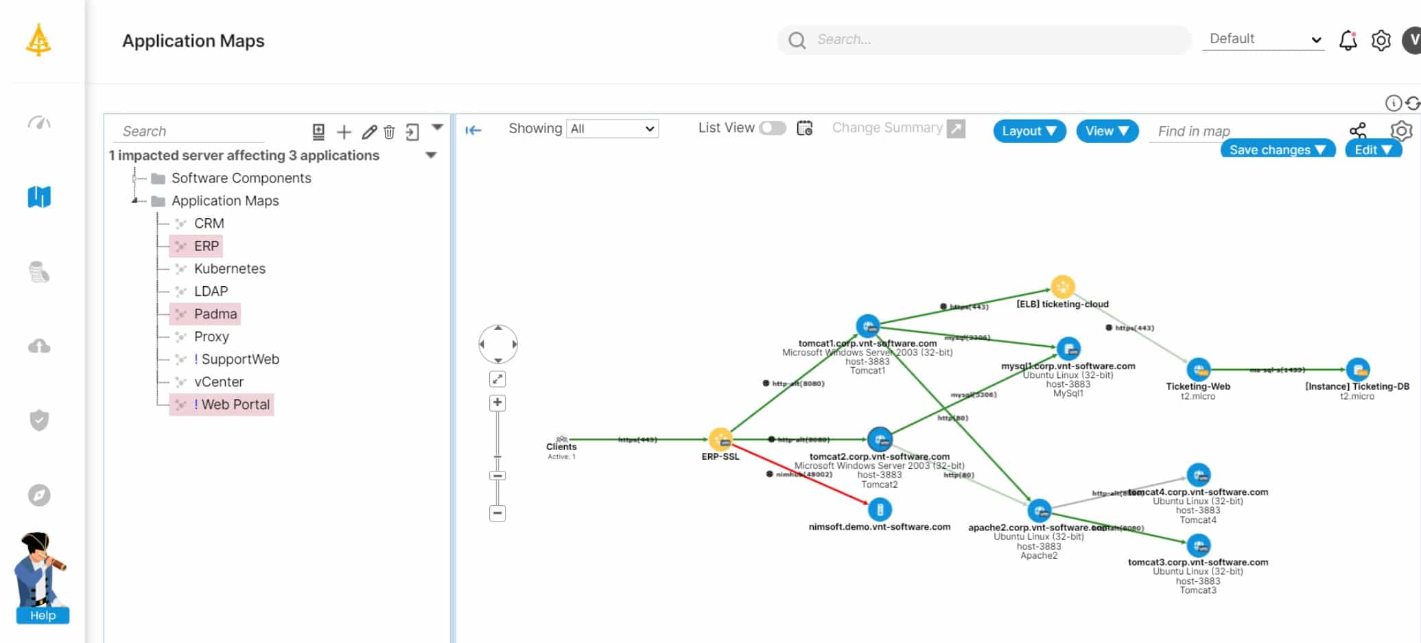 Faddom Application Maps UI