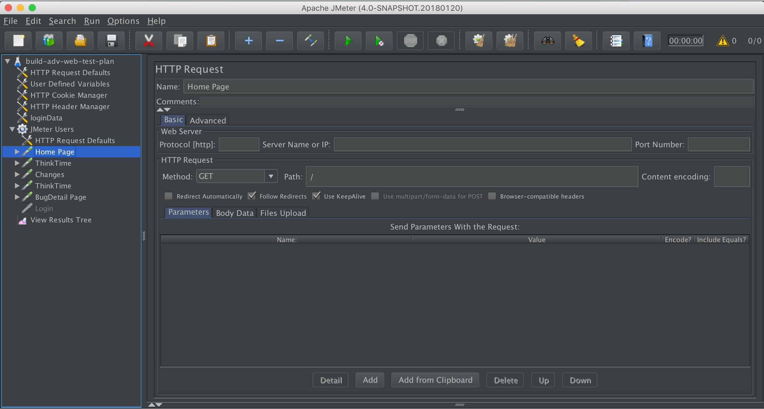Apache JMeter - dashboard snapshot
