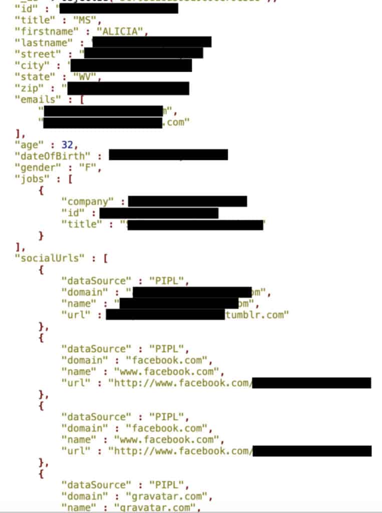 thedatarepo api exposure pipl