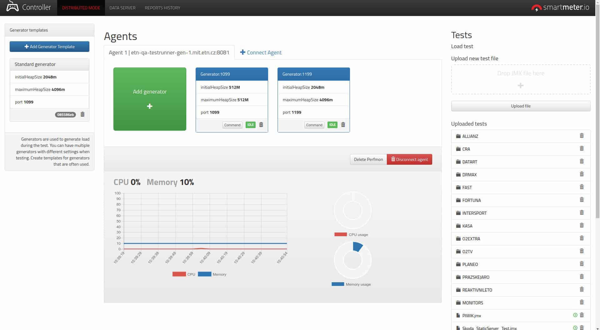SmartMeter.io - network agents dashboard