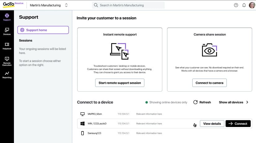 GoTo Resolve Support