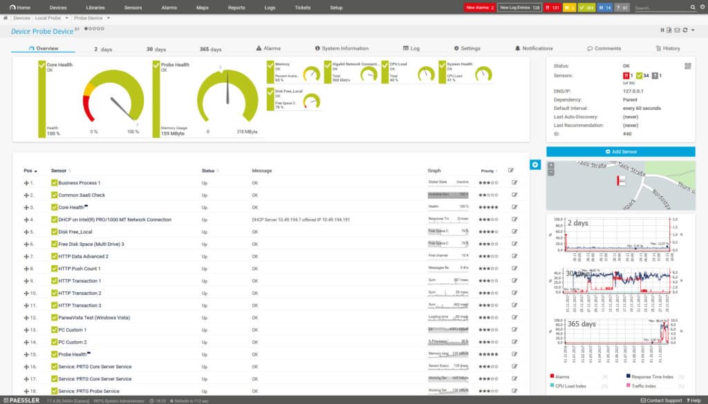 Paessler PRTG Network Monitor screenshot