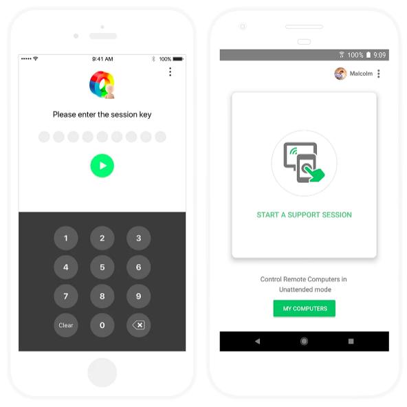 Zoho Assist Mobile Session