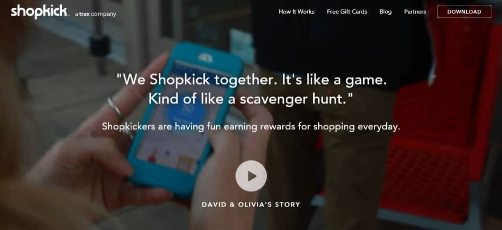 The Shopkick homepage.