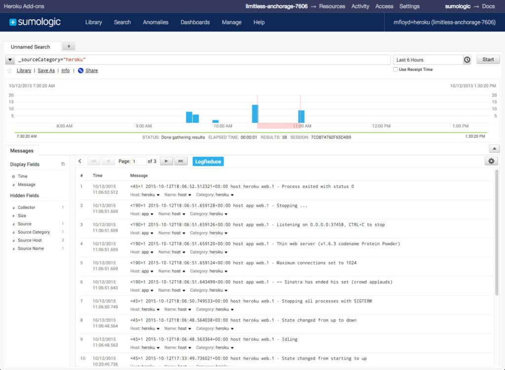 Sumo Logic screenshot