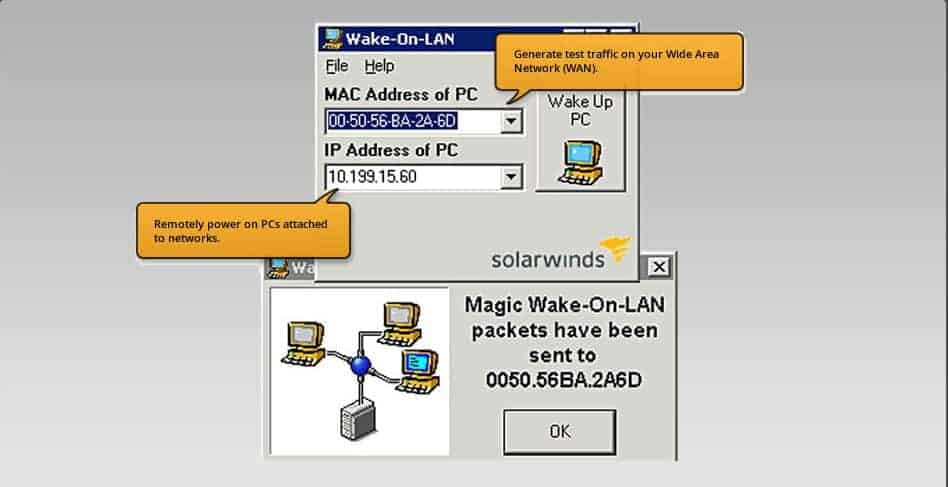 SolarWinds - WoL menu
