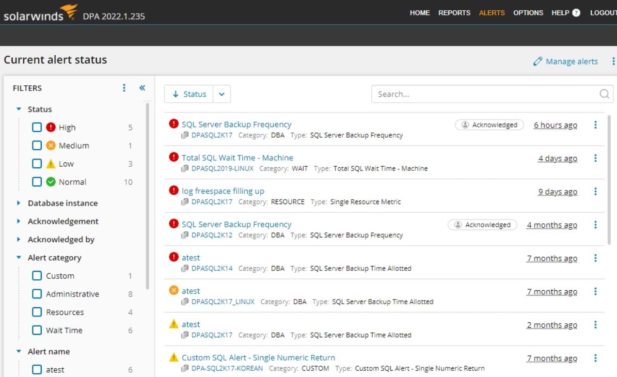 Solarwinds database performance analyzer Oracle