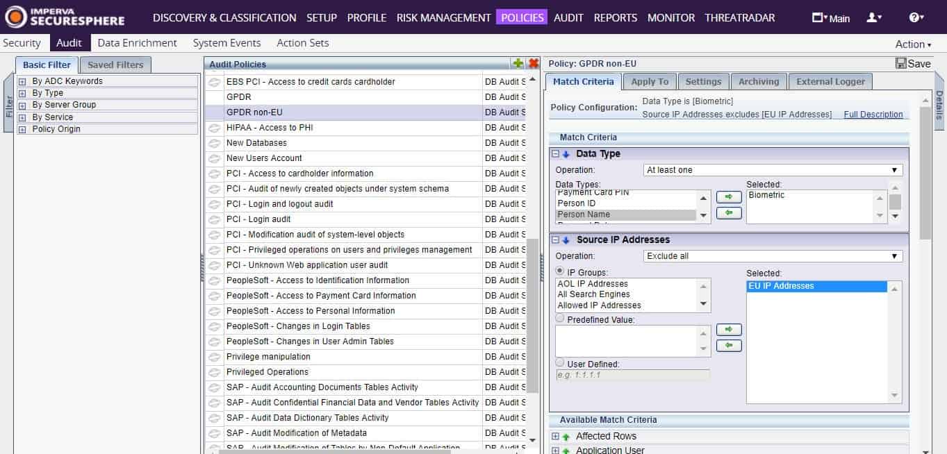 Imperva Data Activity Monitoring