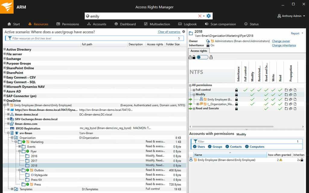 SolarWinds access rights manager