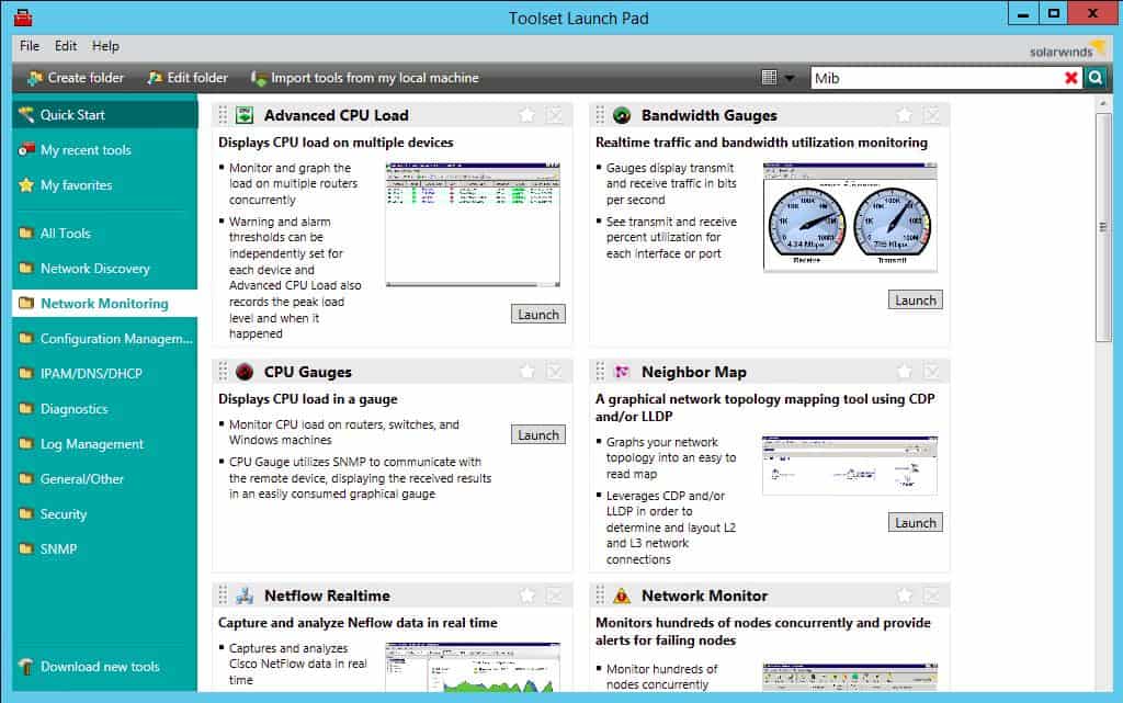 SolarWinds Engineers Toolset CPU Gauges