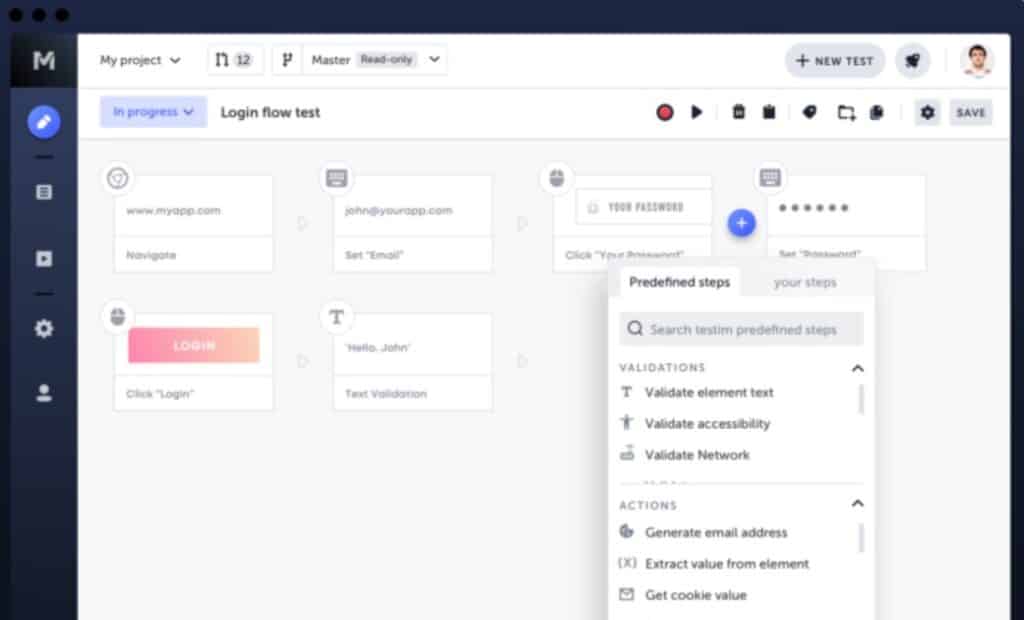 Tricentis Testim desktop screenshot