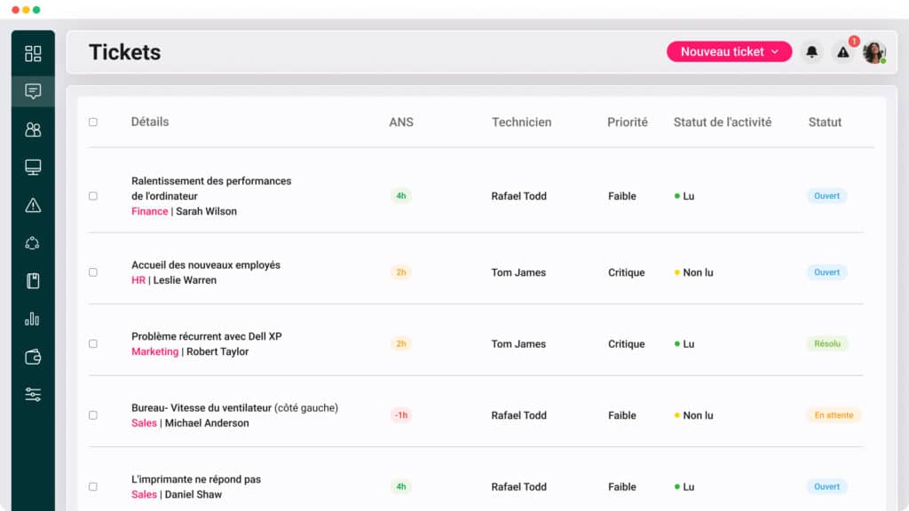 The Atera package includes a ticketing system
