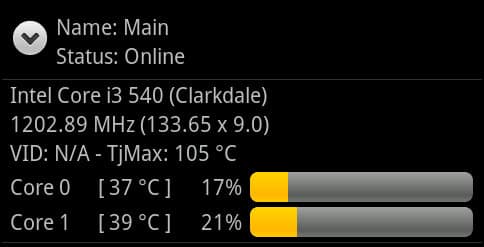 There is a version of Core Temp for Android
